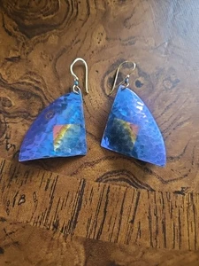 Holly Yashi Modernist lila blau Niob Draht Ohrringe - Bild 1 von 5