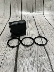 Vintage VIVITAR Coated Close Up Lens Set 48mm No. 1, No. 2 & No. 3 w/ Case - Picture 1 of 12