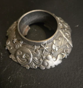 Vintage Pewter Votive Candle Holder or Topper Sun Moon Stars Celestial Y2K Rare - Picture 1 of 9