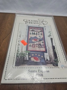 Country Threads ~ Patrón Santa Express #168 para edredón de pared y almohada - Imagen 1 de 7