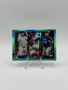 2025 Topps Series 1 SP Leaders #151 Aqua Rainbow Foil - Skubal, Berríos, Lugo - Bild 1 von 4