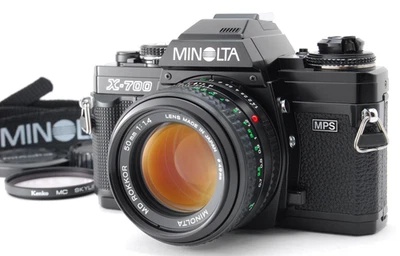 [MINT] Minolta New X-700 Black 35mm SLR Film Camera + MD 50mm f/1.4 Lens JAPAN - Image 1 of 4