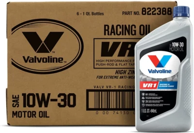 Aceite de motor Valvoline VR1 Racing SAE 10W-30 alto rendimiento alto zinc estuche de 1 cuarto de galón Foto 1 de 4