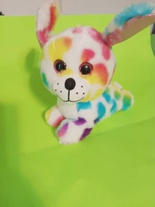*Nanco Rainbow Hearts Puppy Dog Stuffed Animal Plush cute kids* - Picture 1 of 3