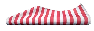 Striped Outdoor awning Upholstery Canvas fabric Red and white stripe. Per Yard - Picture 1 of 11