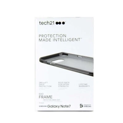 TECH21 CASE FOR SAMSUNG GALAXY NOTE 7 EVO FRAME SLIM SMOKEY BLK *NEW#1* T21-5364 - Image 1 of 2