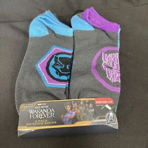 Wakanda Forever Boys No Show Socks by Marvel (6 Pair) Size 4-10 - Picture 1 of 3