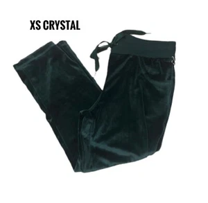 XS LulaRoe Crystal Crop Schlaghose Velour Piniengrün passt 2/4 - Bild 1 von 2