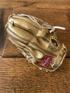 Rawlings Mini Metallic Gold Glove Pro701BF Heart Of The Hide Fastback Basket-Web - Picture 1 of 2