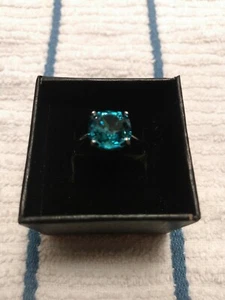 Anello in argento sterling misura 10 realizzato con cristallo di indicolite di Swarovski (166) - Foto 1 di 3