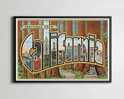 CALIFORNIA "Large Letter" Postcard POSTER! (up to 24" x 36") - Redwood - Sequoia - Image 1 of 4