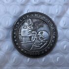 1899 Girl Lifts Skull Head Dollar Hobo Nickel Coin ENGRAVING Coin Collectible