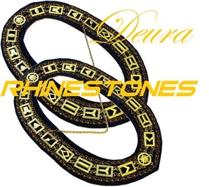 Catena Massonica Regalia MASTER MASON STRASS ORO COLLARE BLU confezione da 2 pezzi - Foto 1 di 1