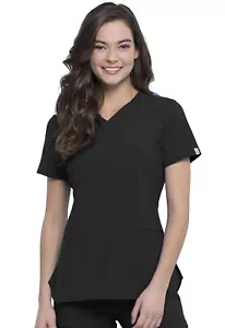 Cherokee Scrubs V Neck Top CK865A BAPS Black Free Shipping - Picture 1 of 5