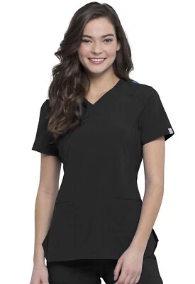 Cherokee Scrubs V Neck Top CK865A BAPS Black Free Shipping - Image 1 of 4