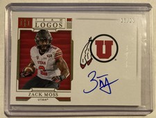 2020 Panini National Treasures Collegiate Zack Moss Team Logos RC Auto /25 Utah