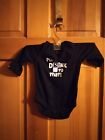 Boy's Baby Black One Piece Suit Graphic I will drink to that Size 0-3 months