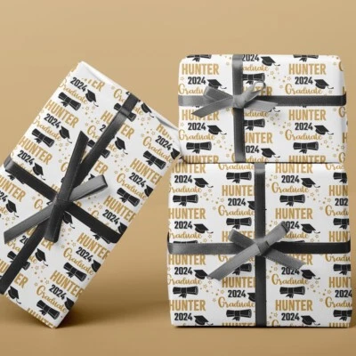 2025 Graduate Name Personalized Wrapping Paper | Congrats Grad Print Gift Wrap - Image 1 of 4