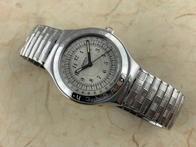 Swatch Irony Nuevo Grande 37mm YGS102C Nespos SS ¡NOS! Caja/papel/etiqueta circa 1995 Foto 1 de 4