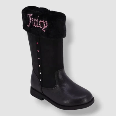 Juicy Couture Baby's Girl's Black Cozy Boots Shoes Size 6 - Image 1 of 4