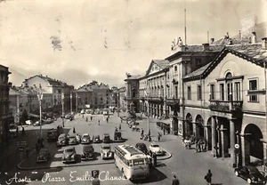 A7578) AOSTA PIAZZA EMILIO CHANOUX CORRIERA VIAGGIATA - Picture 1 of 2
