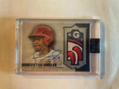 2019 Topps Dynasty VICTOR ROBLES Nationals Team Logo Patch Relic Auto /5! Sealed - Image 1 of 2