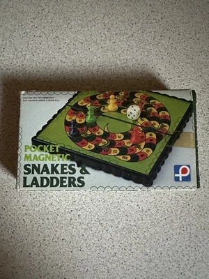 Vintage 1970’s Pocket Magnetic Snakes & Ladders Travel Game in original box - Image 1 of 4