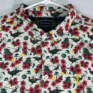 William Murray Men's Shirt XL White Golf Polo Performance Stretch Floral Birds - Picture 1 of 10