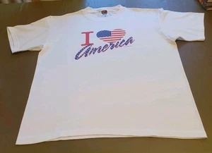 Vintage Fruit of the Loom ' I Love America ' T-Shirt Size L - Never worn - Picture 1 of 5