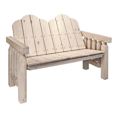 Montana Woodworks Homestead 17.5" Transitional Wood Deck Bench in Natural - Image 1 of 4