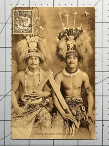 Postkarte Samoa um 1900 - Junge Samoanische Häuptlinge - Tattersall Foto - Deutsche Kolonie - Bild 1 von 3