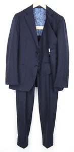 SUITSUPPLY Havana Men's UK38S 3-Piece Blue Slim Fit Wool Stretch Suit * - Picture 1 of 21