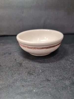 Cuenco de cereales Shenango China vintage, diseño moteado a rayas rojas, artículos de restaurante Foto 1 de 4