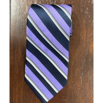 Gravata Apt 9 Masculina Roxa Cinza Marinho Listrada Carreira Empresarial Nota Vintage! - Imagem 1 de 4