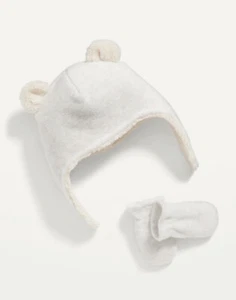 Old Navy Baby Micro Fleece Critter Hat & Mitten Set Size 12-18 or 18-24 Months - Picture 1 of 1