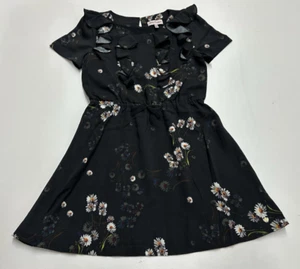 Juicy Couture Girls size 8-10 black polyester floral print & ruffle summer dress - Picture 1 of 12