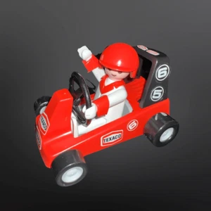 Vintage Playmobil System 3575 Old Kart Driver Red Car Karting Race Circuit B7 - Picture 1 of 4