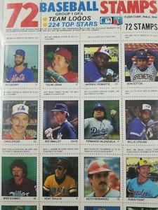 1983 FLEER STAMPS 72 STAMP SHEET GROUP #1 OF 4 ORIGINAL AND UNOPENED NM