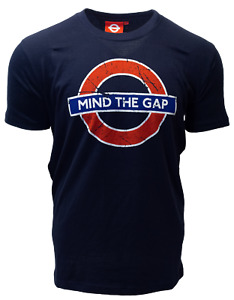 TFL101MTG Licencjonowany Unisex Mind The Gap Underground London T-shirt Granatowy XS - 4XL