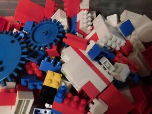 VIntage pre lego Blocks and bricks red white and Blue 3 lbs 10 oz