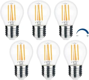 6/12 Pack LED Light Bulbs E26 Base 4W 6W Glass G45 Globe Bulbs Dimmable Replace - Picture 1 of 12