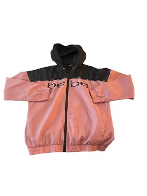 BEBE Logo ROSA Y NEGRO COLORBLOCK Sudadera con Capucha ROMPEVIENTOS Chaqueta Camisa Talla Grande Foto 1 de 2