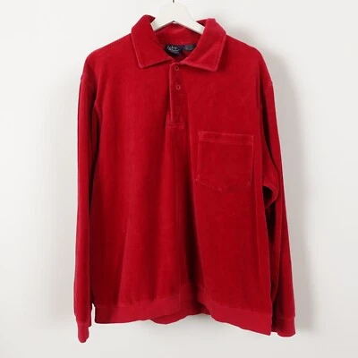 Camisa de terciopelo vintage años 70 discoteca hippy boogie noches roja John Blair para hombre XL Foto 1 de 4