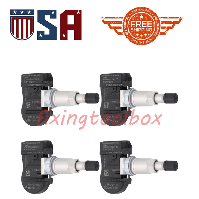 Set of 4 TPMS Tire Pressure Sensors Kit BBM2-37-140B Fits 06-14 Mazda MX-5 Miata Foto 1 de 4