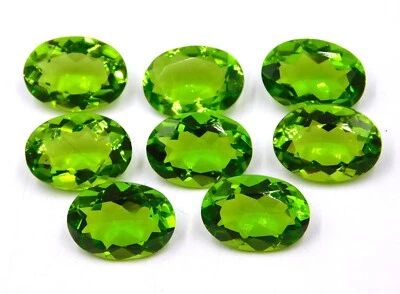 10X14 MM Lab Created Peridot Oval Cut Loose Gemstone For Jewelry Making P-198 - Image 1 of 4