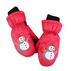 Cute Snwoman Children Ski Gloves Winter Warm Gloves Waterproof Outdoor Cycling