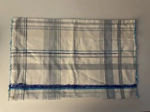 Funda de Almohada Lauren Ralph Lauren Blanco Azul Algodón a Cuadros 16x26 Cierre de Cremallera - Imagen 1 de 8