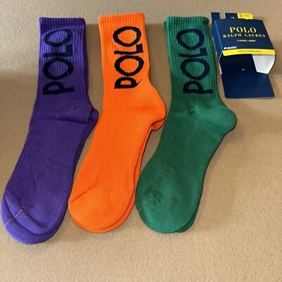 Calcetines Polo Ralph Lauren Performance Crew aspecto retro para hombre 3 pares 6-12 plateados Foto 1 de 4