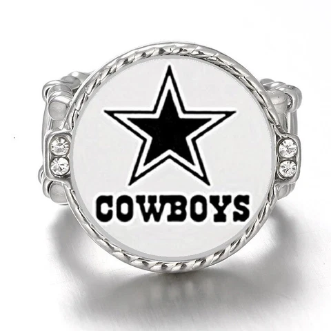 Special Dallas Cowboys Silver Women's Crystal Accent Football Ring Gift D12 Cover