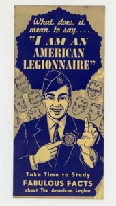 1950s I Am An American Legionnaire Vtg Brochure Pamphlet Legion Application Form - Picture 1 of 5
